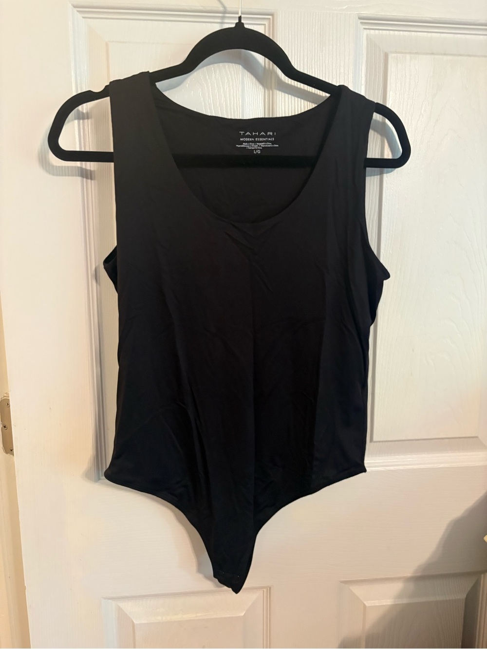 Tahari Black Scoop Neck Bodysuit